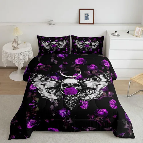 Miniatura 21 de Erosebridal Juego de ropa de cama de guepardo con rosa azul, juego de edredón con estampado de leopardo y gato, edredón romántico de plumón
