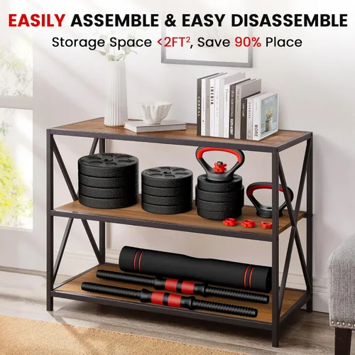 Miniatura 9 de Adjustable Dumbbell Set, 20/33/45/70/90lbs Free Weight Set with Connector, 4 in1 Dumbbells Set Used as Barbell, Kettlebells, Push up Stand
