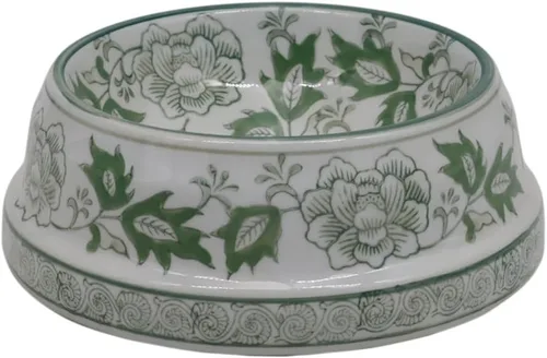 Miniatura 11 de Aimusego Plato chino de cerámica azul de 6.7 pulgadas para alimentos y agua para perros pequeños y medianos/gatos, tazón antideslizante de porcelana