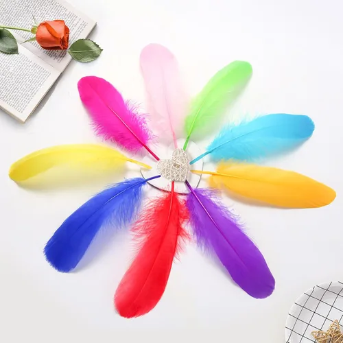 Miniatura 4 de 300 plumas de ganso negras naturales a granel, plumas naturales a granel de 5 a 7 pulgadas para manualidades, atrapasueños, alas de ángel