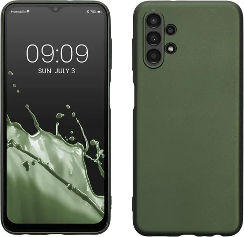 Miniatura 61 de kwmobile Funda compatible con Samsung Galaxy A23 4G / 5G - Funda de silicona TPU metálica suave y delgada - Rojo oscuro metálico