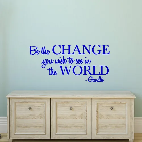Miniatura 6 de Aurabeam Calcomanía de vinilo para pared, con frase inspiradora de Gandhi, 13 x 28 pulgadas, decoración artística de pared para sala de estar
