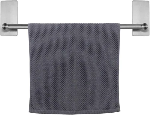 Miniatura 10 de NearMoon toallero de barra autoadhesivo de acero inoxidable para baño, soporte para colgar toallas en la pared, estilo contemporáneo, sin Níquel