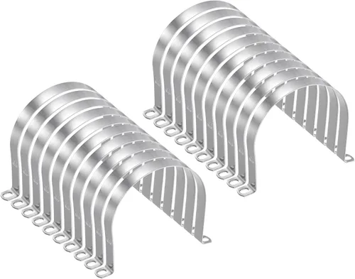 Miniatura 10 de HARFINGTON 10 abrazaderas de conducto de 5/16 pulgadas y 0.315 in, abrazadera de tubo M8 U, correa de tubo rígida de acero inoxidable, soporte