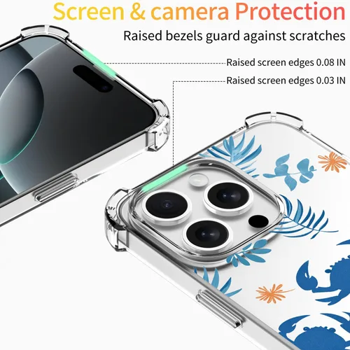 Miniatura 4 de Funda transparente con estampado de cangrejo azul para iPhone 7 Plus/8 Plus, TPU suave y flexible, de cuerpo completo, a prueba de golpes, para Rana