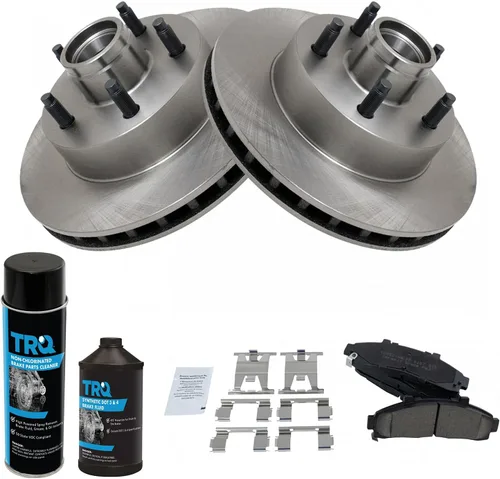 Miniatura 3 de TRQ Kit de pastillas de freno delantero y rotor, kit químico de freno, pastillas de freno de cerámica compatible con Ford Ranger Mazda B2300