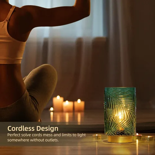 Miniatura 4 de Lámpara de mesa con pilas, lámparas inalámbricas para decoración del hogar, luz nocturna a pilas con bombilla LED con temporizador, luces