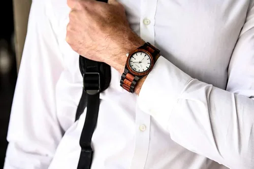 Miniatura 5 de Wilds Relojes de madera para hombre con visualización de fecha colección minimalista analógicos de madera con movimiento de cuarzo japonés de alta