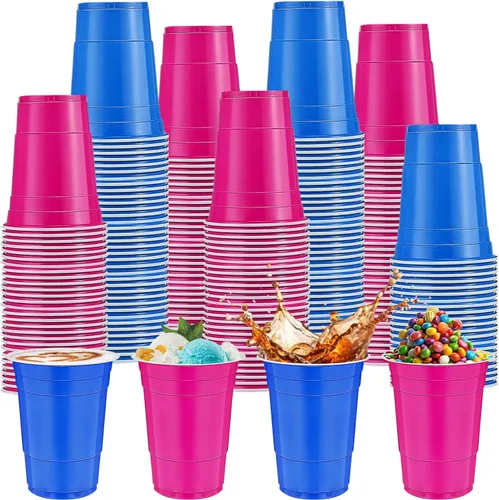 Miniatura 18 de 120 piezas 16 onzas Vasos de plástico amarillos para Acción de Gracias Vasos desechables de plástico amarillos Vasos de fiesta para beber