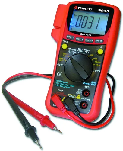Miniatura 6 de Triplett 9045 True RMS Multímetro digital de 6000 cuentas: voltaje CA/CC, corriente CA/CC, resistencia, continuidad, prueba de diodos y capacitancia
