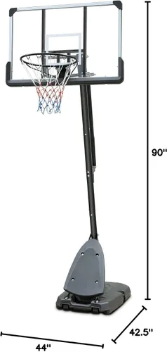 Miniatura 8 de Sports God - Sistema de aro de baloncesto portátil, tablero ajustable y ruedas para niños/adultos, interior y exterior