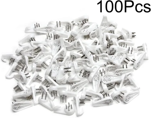 Miniatura 4 de MroMax Percha de pared dura para herrajes, sujetadores y ganchos, montaje en pared, gancho sin marcas, ganchos para marcos de fotos, 100
