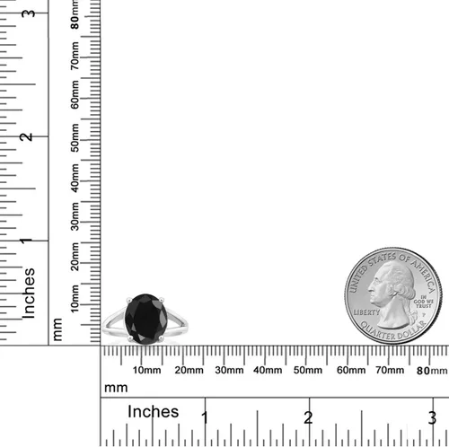 Miniatura 12 de Gem Stone King Anillo solitario con piedra preciosa de 3.00-7.00 quilates Plata de ley 925 Ovalado de 0.47 x 0.49 pulgadas Anillo