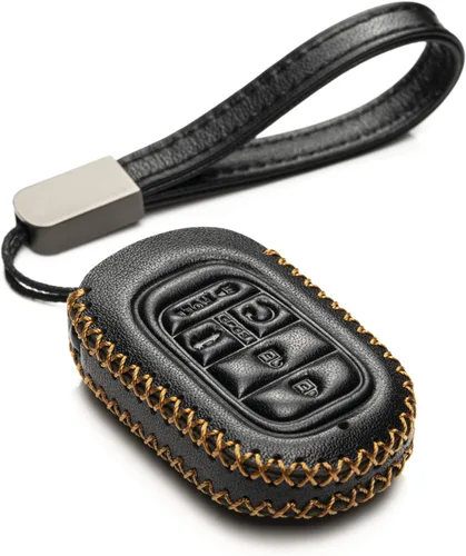 Miniatura 7 de Vitodeco Funda de cuero para llavero compatible con Honda Civic, Civic Hatchback, Accord, HR-V, CRV, Pilot, Passport 2023-2026 (4 botones, marrón)