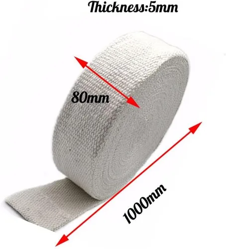 Miniatura 2 de Cinta de silicato de aluminio de fibra de cerámica - Retardante de llama, tropical, resistente a altas temperaturas, ignífuga, cinta de tela