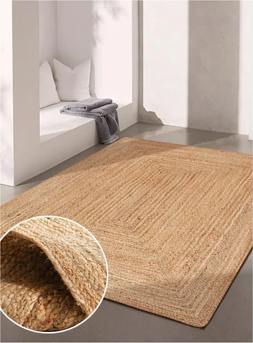 Miniatura 8 de Savi Home Alfombra de yute natural de 4 x 6 pies – Alfombra de granja trenzada tejida a mano de 72 x 48 pulgadas, alfombra de entrada en telar