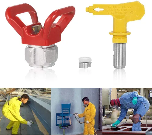 Miniatura 5 de Boquilla de punta de pistola pulverizadora sin aire 321 compatible con pulverizador de pintura y herramienta de accesorio de protección de base