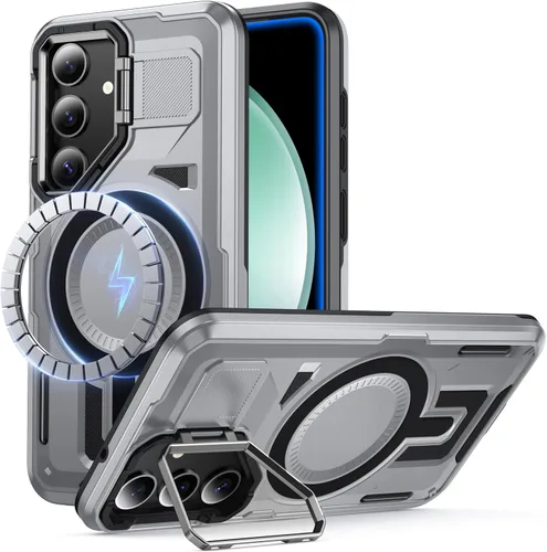 Miniatura 22 de para Samsung Galaxy S22 Ultra/S23 Ultra con MagSafe [Cubierta de cámara incorporada y soporte] [Protección de grado militar a prueba de golpes]