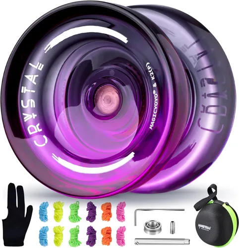 Miniatura 23 de MAGICYOYO K2 Yoyo Cristal Negro Profesional, Yoyo Sensible para Niños Principiantes con Rodamiento Extra No Sensible Yo Yo, Yoyo Pro de Plástico