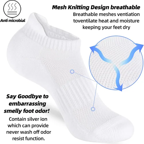 Miniatura 6 de ATBITER Womens Ankle Socks 6 Pairs Cushioned Running Athletic No Show Socks With Tab