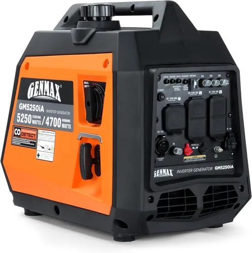 Miniatura 14 de GENMAX Generador portátil, motor de gas ultra silencioso de 1200 W, cumple con la EPA, función de modo ecológico, ultraligero para uso doméstico