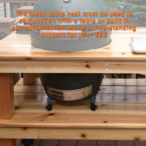 Miniatura 6 de Soporte de parrilla para nido grande de huevo verde, accesorios para huevos verdes grandes, soporte para mesa de Kamado (L-para grande BGE)