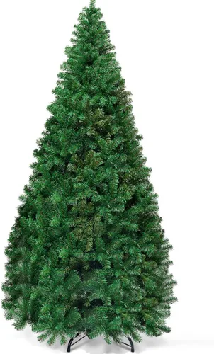 Miniatura 16 de Goplus Árbol de Navidad negro sin luz de 7.5 pies, árbol de Halloween artificial con 1258 puntas de rama, soporte de metal, árbol completo
