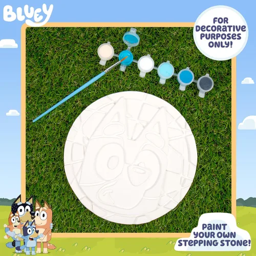 Miniatura 4 de Bluey Pinta tu propia piedra escalonada, diseña 7 obras de arte de piedra de bricolaje, kit divertido para niños, juego de arte de piedras pintables