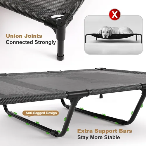 Miniatura 2 de petizer Cama elevada XL refrescante para perros, resistente y antidesgarros, para acampar en verano, cama elevada para perros transpirable e Azul