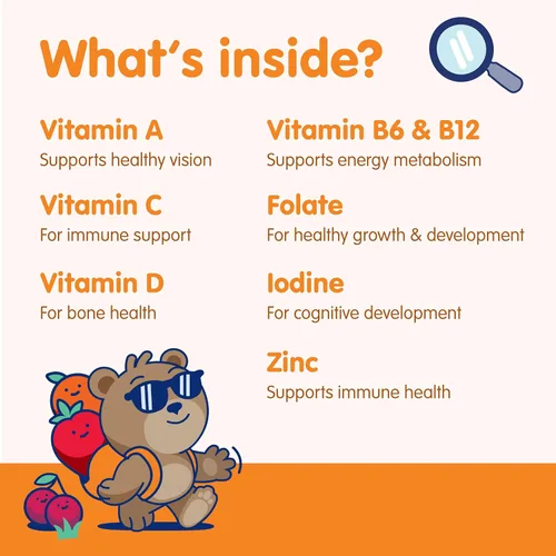 Miniatura 6 de DR. MORITZ Gomitas multivitamínicas para niños, con vitaminas para niños A, C, D, E, B6, B12, zinc y más, apoyo diario completo, multivitaminas