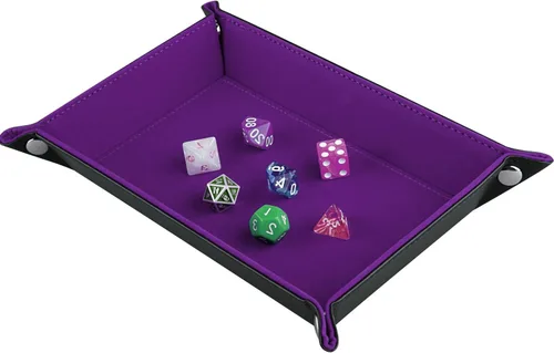 Miniatura 9 de SIQUK Bandeja de Dados de Doble Cara Plegable Rectangular de Cuero PU y Portadados de Terciopelo Burdeos