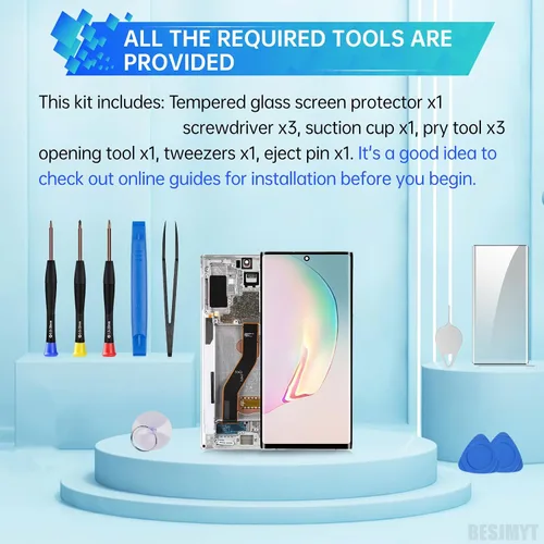 Miniatura 5 de Para Samsung Galaxy Note 10 Plus 5G OLED Reemplazo de pantalla con Aura Marco Blanco Pantalla OLED Touch Digitalizador Montaje Completo Fix Glass
