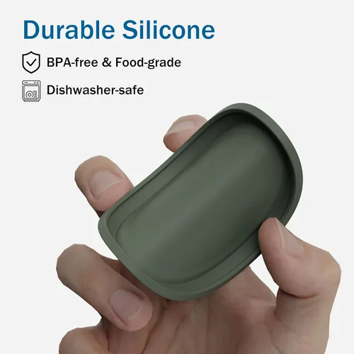 Miniatura 3 de OHMO Paquete de 2 tapas para latas de comida para mascotas (3.3 pulgadas/3.346 in), tapas de silicona para latas de comida para mascotas de 5.5