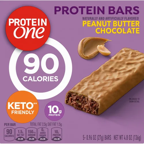 Miniatura 3 de Protein One Barras de proteína de 90 calorías, chocolate con mantequilla de maní, aptas para Keto, 5 unidades, 4.8 onzas
