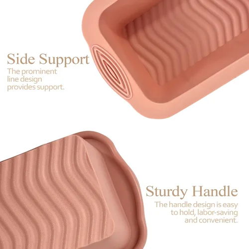 Miniatura 2 de Koolstuffs Molde de Silicona para Pan de Molde, 2 PCS Moldes Rectangulares Antiadherentes para Hornear para Horno, Pan, Pastel, Fácil Desmoldado
