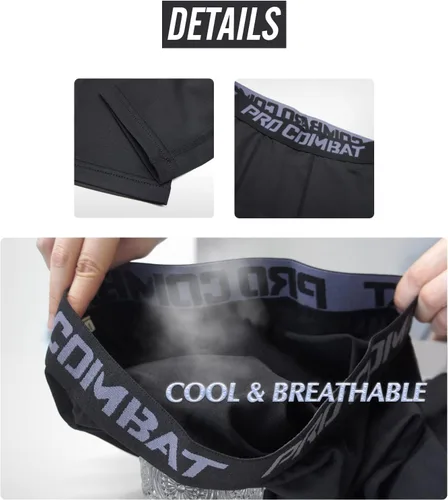 Miniatura 4 de SS COLOR FISH Paquete de 3 pantalones de compresión para hombre, atléticos, capa base, leggings de entrenamiento, mallas para correr para hombre