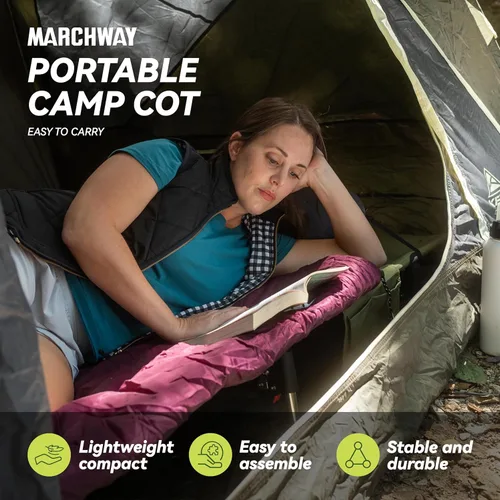 Miniatura 2 de MARCHWAY Tienda de campaña plegable ligera con bloqueo de palanca, fácil instalación, portátil, compacta para viajes al aire libre, caza, Verde