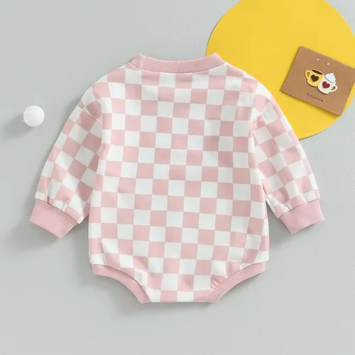Miniatura 31 de Karuedoo Sudadera a cuadros para bebé niño y niña, mameluco de gran tamaño, manga larga, con burbujas, ropa neutra para otoño