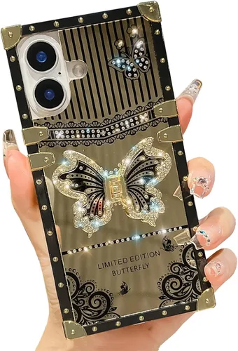 Miniatura 48 de Compatible con Funda Samsung Galaxy S22 Ultra, Diseño de Mariposa Brillante de Lujo con Soporte Plegable Kickstand para Mujeres y Niñas, Funda Rosa