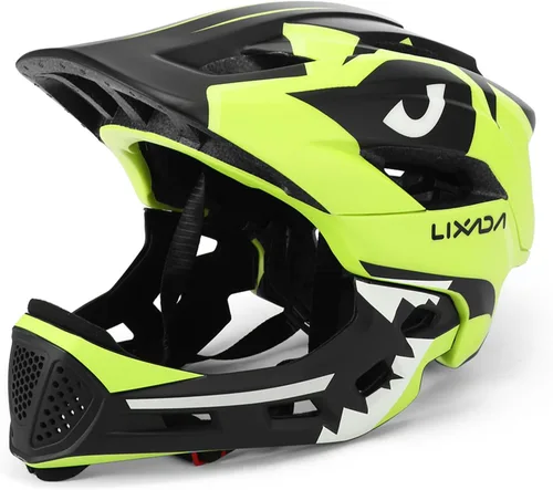 Miniatura 15 de Lixada Casco de bicicleta para niños, ajustable, desmontable, de cara completa, casco de ciclismo para niños, bicicleta, monopatín, scooter,