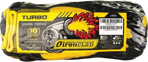 Miniatura 5 de Ironclad OCTANE Turbo - Paquete de diez guantes de trabajo con revestimiento de nitrilo (10 pares), talla L (R-TRB10-04-L) amarillo