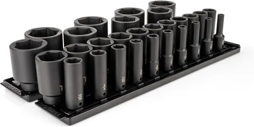 Miniatura 23 de TEKTON Juego de llaves de impacto de 6 puntos poco profundas de 1/2 pulgada con funda, 23 piezas (0.394-1.260 in) SID92322 Sólo herramienta