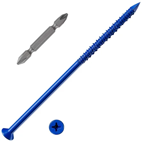 Miniatura 24 de Wensilon (105 PIEZAS) Kit de Anclajes de Tornillo para Hormigón de 3/16" Cabeza Plana Azul/Negro/Blanco para Anclaje a Mampostería, Bloque