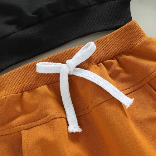 Miniatura 6 de Ropa de otoño para bebé recién nacido niño, manga larga, cuello redondo, estampado de letras, sudadera superior, pantalones largos, lindos conjuntos
