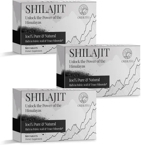Shilajit Tablets 1000 MG, 100% orgánico del Himalaya, suplemento Shilajit rico en ácido fúlvico y minerales traza para hombres y mujeres, energía y
