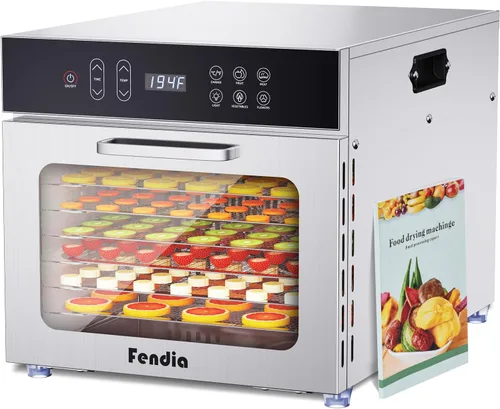 Miniatura 8 de Deshidrator de alimentos para charqui, 12 bandejas grandes de acero inoxidable, deshidratador de frutas de 1200W con control remoto, temporizador
