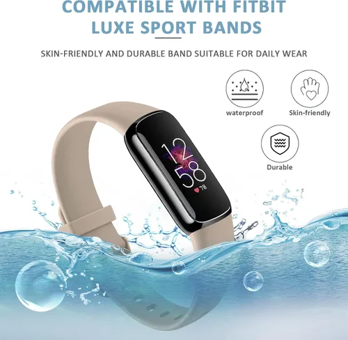 Miniatura 3 de Paquete de 4 correas deportivas compatibles con Fitbit Luxe para mujeres y hombres, correas deportivas de repuesto de silicona suave para Fitbit