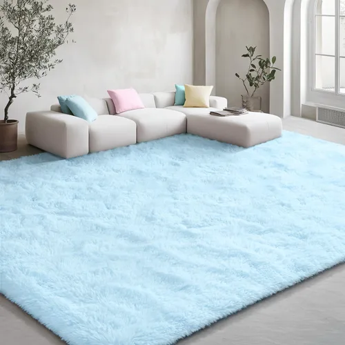 Miniatura 86 de EVOIONOS - Alfombra redonda gris para dormitorio, 5x5 pies; alfombras circulares suaves y esponjosas para sala de estar, alfombras de felpa peludas