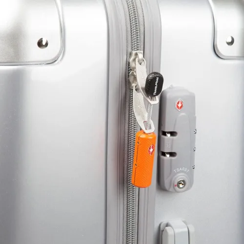 Miniatura 7 de Paquete de 4 cerraduras de equipaje aprobadas por la TSA con llaves para viajes, mini candado flexible ultra seguro y material de aleación de zinc
