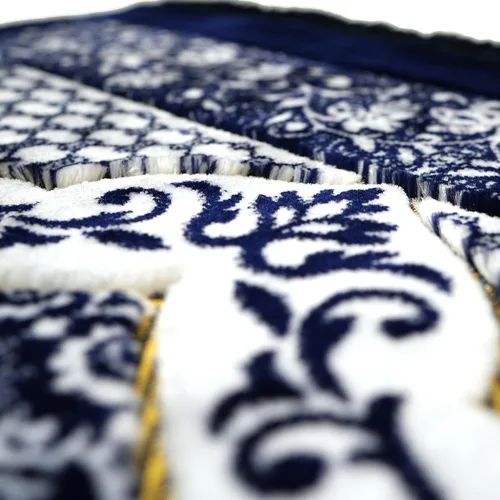 Miniatura 7 de Modefa Alfombra de oración islámica turca, alfombra de terciopelo suave y afelpado, tapete de oración tradicional musulmana, Janamaz Sajada Azul